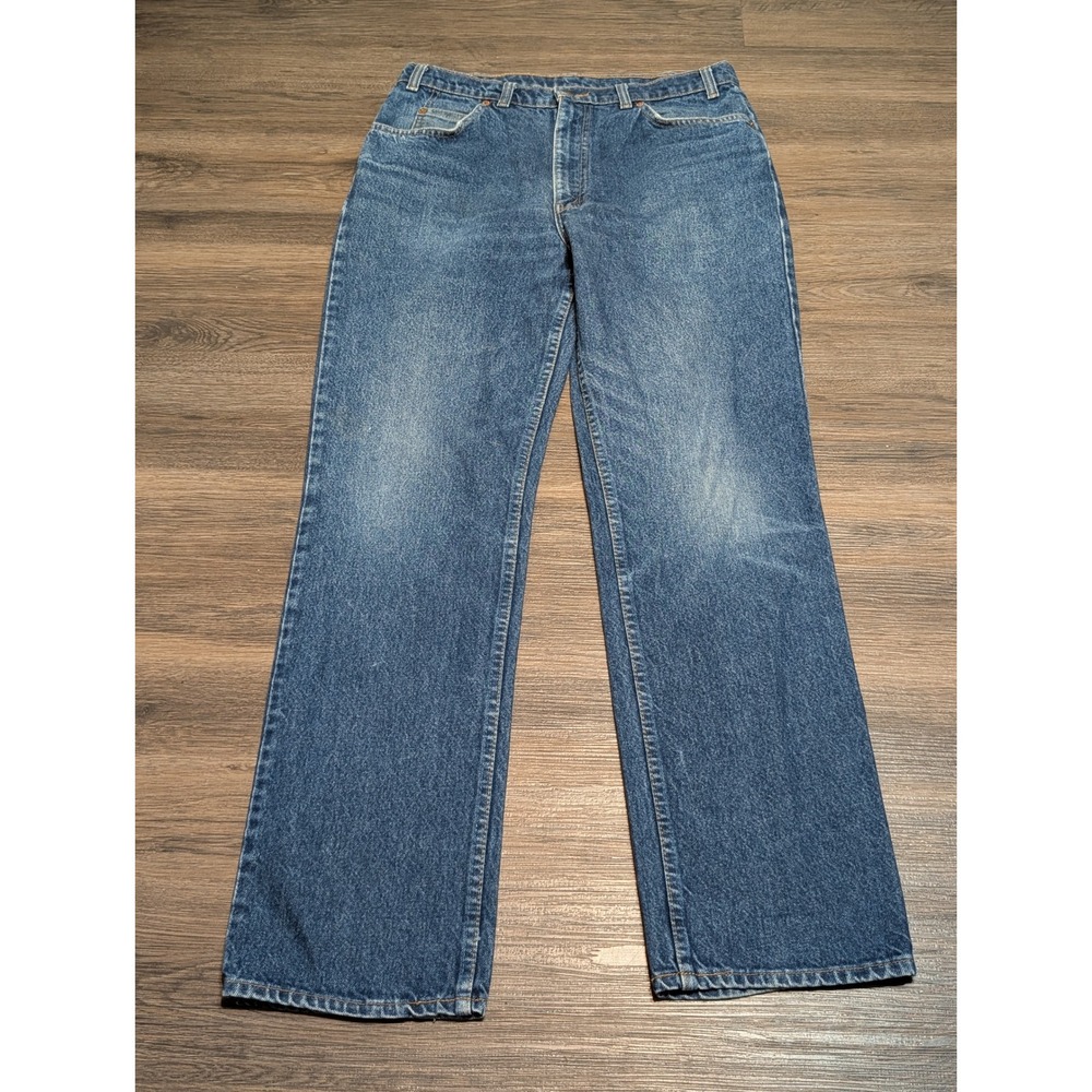 Vintage Levis 619 Orange Tabโ Jeans Mens 36x34(32) Straight Leg Made in Canada